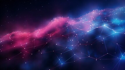 Poster - Abstract cosmic network illustration with luminous nodes and vibrant hues