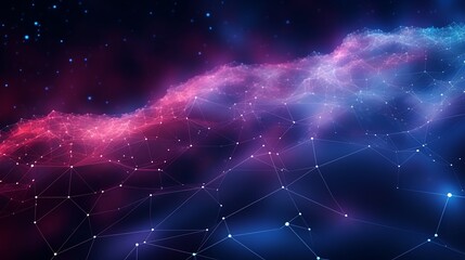 Poster - Celestial Network: Abstract Representation of a Digital Galaxy Connection