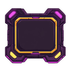 Poster - Futuristic display panel with neon accents, isolated on a transparent background