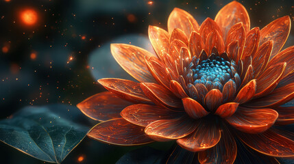 Poster - a vibrant 3d render showcases realistic artistic petals in 4k with a subtle side angle, creating a s