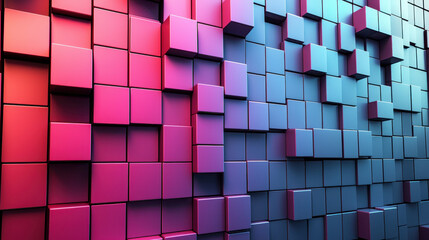 Poster - a vibrant 4k 3d background shows creative o visualization with realistic cubes arranged on the side 