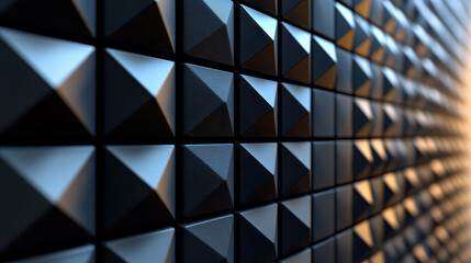 Poster - 4K realistic 3D background featu a pyramid tile pattern that creates dynamic o storytelling possibilities from a side angle perspective for creative uses.