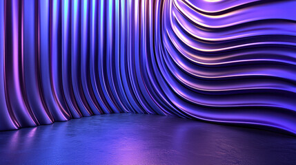 Poster - a mesmerizing 3d background showcases realistic o waves in stunning 4k, presented from a captivating