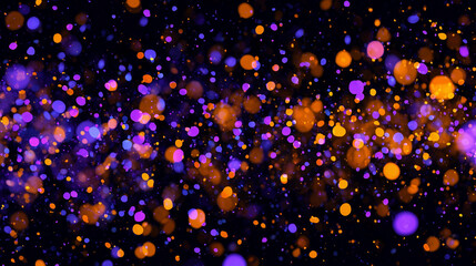 Wall Mural - defocused abstract purple and orange glitter background, halloween background, video graphic backgro