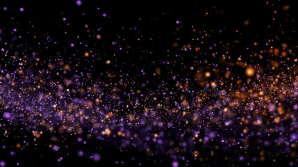 Wall Mural - defocused abstract purple and orange glitter background, halloween background, video graphic backgro