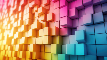 Poster - a captivating 4k background of vividly colored realistic 3d cubes creates a stunning and modern comp