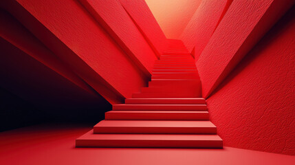Poster - a captivating 4k side angle presents a realistic 3d background composed of dynamic red shapes, creat