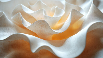 Poster - captivating 3d background shows realistic 4k view from the side, revealing abstract white shapes and
