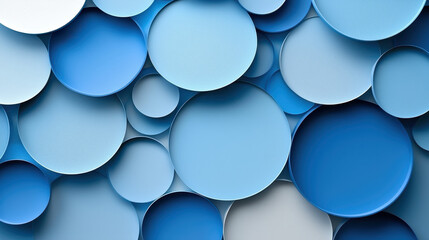 Poster - realistic 4k background features an array of blue circular designs in three dimensions, creating a s