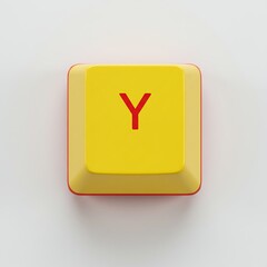 Fototapete - Close-up of a Yellow Keyboard Key with the Letter Y on it