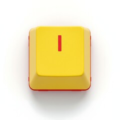 Poster - Computer Key with Letter I in Red on Yellow Square Button