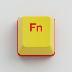 Poster - Function Key Isolated on White, Keyboard Fn Button Close Up View