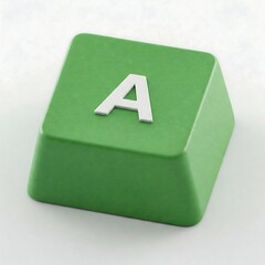 Fototapete - Green Computer Keyboard Key with Letter A for Typing and Communication