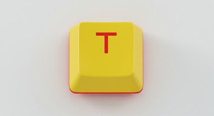 Fototapete - Isolated keyboard key 'T' for typography design, communication, and technology