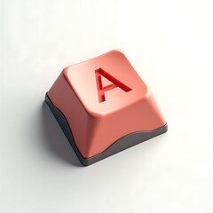 Poster - Isolated keyboard key with the letter A on a white background
