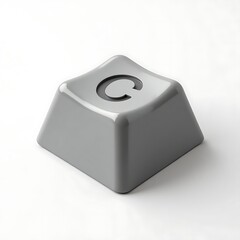 Fototapete - Isolated Single Grey Keyboard Key 'C' on Plain White Background Studio Shot