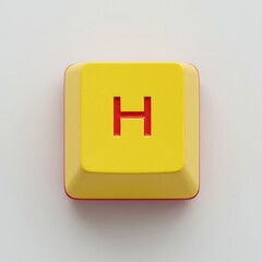Fototapete - Isolated Yellow and Red Letter H Computer Keyboard Button Keycap