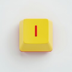 Fototapete - Isolated Yellow I Letter Computer Keyboard Key on White Background