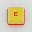 © Oktaf - Isometric Isolated Keyboard Key 'E' in Yellow and Red Colors