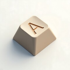 Poster - Letter A Button on Plain Background, Typography and Symbolism