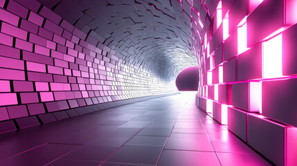 Poster - dynamic realistic 4k 3d background featu a tunnel with side lighting creating a captivating perspect