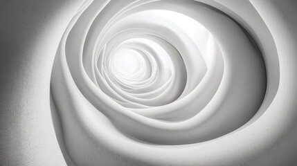 Poster - A dynamic 4K background features realistic spirals creating a mesmerizing 3D effect from a side angle with an ethereal glow, an elegant abstract design.