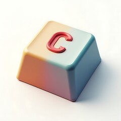 Poster - Minimalist Keyboard Key with the Letter C in Red Color
