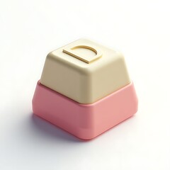 Poster - Stylized Keyboard Keycap With Letter D Design on a White Background