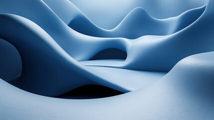 Poster - an elegant, realistic 4k 3d background design features flowing, soft curves and side angle view crea
