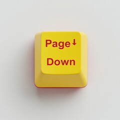 Poster - Yellow Page Down Key with Arrow on Keyboard Concept, Close-Up View