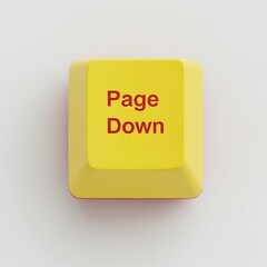 Poster - Yellow Page Down Keycap on a Keyboard, High Angle View