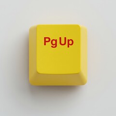 Poster - Yellow PgUp Key Button for Computer Keyboards on White Background