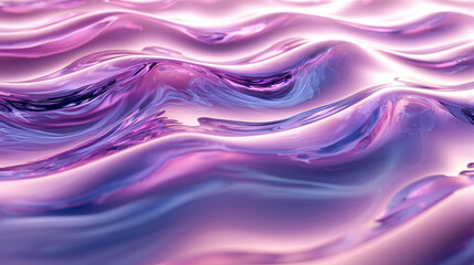 Poster - A realistic 4K 3D background of undulating fluid with soft, pastel purple and pink color palettes gently flowing from side to side in a soothing aesthetic.