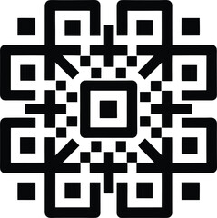 qr code abstract logo silhouette bold and minimal icon vector illustration
