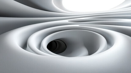Poster - Hypnotic 3D background featu realistic, looping designs in 4K resolution, showing a mesmerizing side angle view of the swirling, abstract formscape.