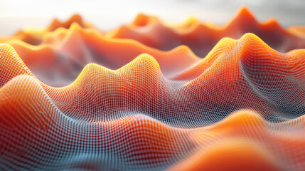 Poster - Mesmerizing 3D background featu hypnotic flowing forms in realistic 4K resolution viewed from a side angle creating an abstract and captivating visual experience.