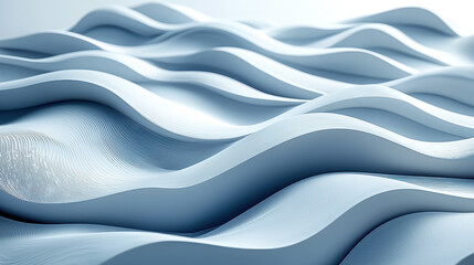 Poster - Realistic 4K 3D abstract background featu layered, flowing white abstractions creating a detailed and serene side view with subtle shadows and light play.