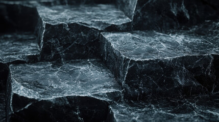 Poster - Detailed 4K 3D background showing layered rock textures with realistic side angle view, offe a strong visual for design and artistic applications.