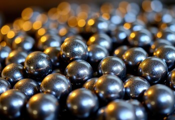 Poster - Close-up of shiny metallic balls creating a mesmerizing texture
