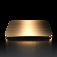 Aufkleber - Golden metal platform presentation stage product display studio shot simple elegant design luxury style backdrop background