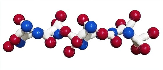 Aufkleber - Molecular Structure Model Displaying Atoms and Bonds in Scientific Visualization on White Background for Educational Purposes