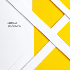 Poster - Abstract geometric background with white stripes on a yellow surface for contemporary designs