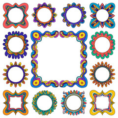 Poster - Colorful Frames and Borders Collection with Abstract Designs for Creative Projects