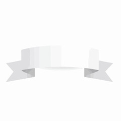 Poster - Elegant white ribbon banner on a clean background for adding custom text and designs offering versatility for various creative projects