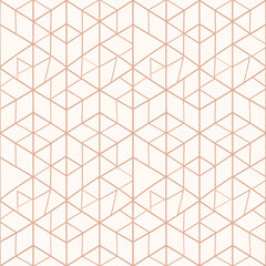 Poster - Geometric pattern with rose gold lines on a white background creating a modern and stylish design for backgrounds and wallpapers