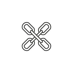 Poster - Interlocked chain links forming an X shape a symbol of connection security strength and partnership graphic resource for design projects and presentations