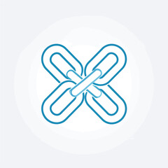Aufkleber - Interlocking chains icon design forming an X shape representing connection network and strong links for business collaboration and security