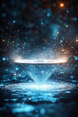 Leinwandbilder - Abstract Data Funnel Generates Information Flow with Glowing Particles and Futuristic Design