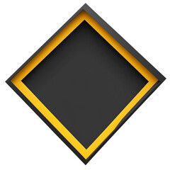 Poster - Geometric arrangement featuring a layered rhombus with vibrant yellow accents creating visual contrast