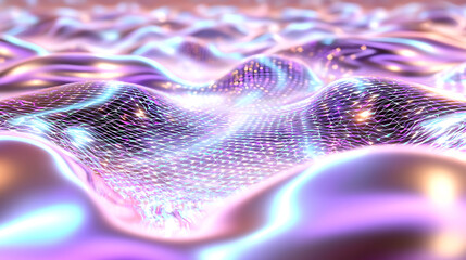 Poster - Dynamic abstract wave patterns digital space visual art futuristic environment top view creative concept